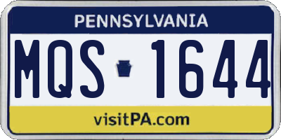 PA license plate MQS1644