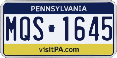 PA license plate MQS1645