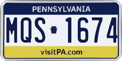 PA license plate MQS1674