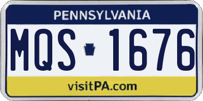 PA license plate MQS1676