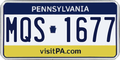 PA license plate MQS1677