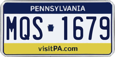 PA license plate MQS1679