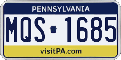 PA license plate MQS1685
