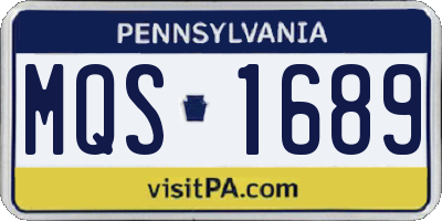 PA license plate MQS1689