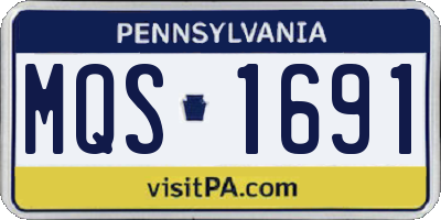 PA license plate MQS1691