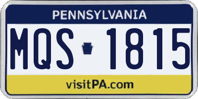 PA license plate MQS1815
