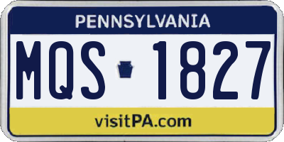 PA license plate MQS1827