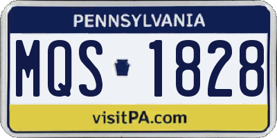 PA license plate MQS1828