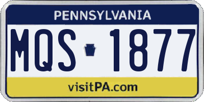 PA license plate MQS1877