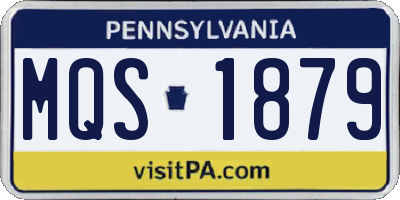 PA license plate MQS1879