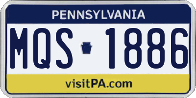 PA license plate MQS1886