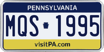 PA license plate MQS1995