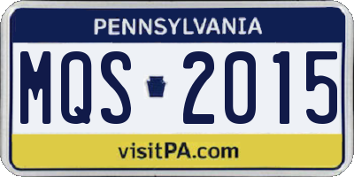 PA license plate MQS2015