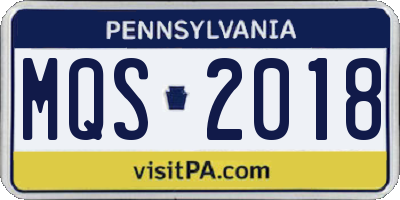 PA license plate MQS2018