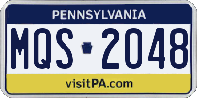 PA license plate MQS2048