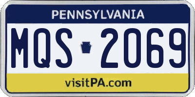 PA license plate MQS2069
