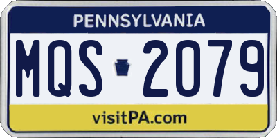 PA license plate MQS2079