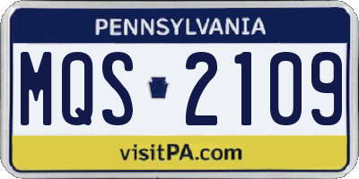 PA license plate MQS2109