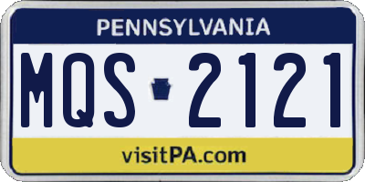 PA license plate MQS2121