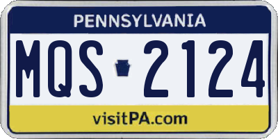 PA license plate MQS2124