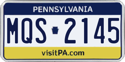 PA license plate MQS2145