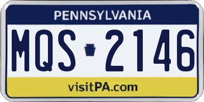 PA license plate MQS2146