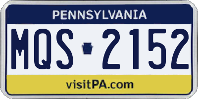 PA license plate MQS2152