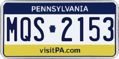 PA license plate MQS2153