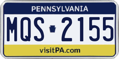 PA license plate MQS2155