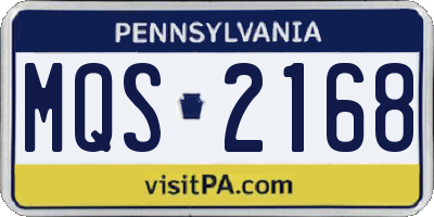 PA license plate MQS2168