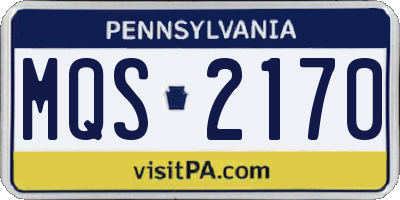 PA license plate MQS2170