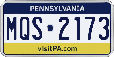 PA license plate MQS2173