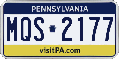 PA license plate MQS2177