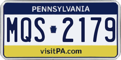 PA license plate MQS2179