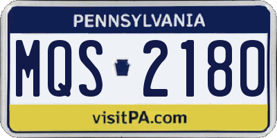 PA license plate MQS2180
