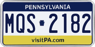 PA license plate MQS2182
