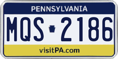 PA license plate MQS2186