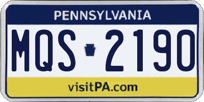 PA license plate MQS2190