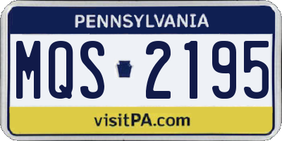 PA license plate MQS2195