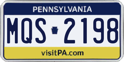 PA license plate MQS2198