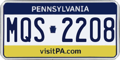 PA license plate MQS2208