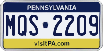 PA license plate MQS2209