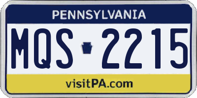 PA license plate MQS2215