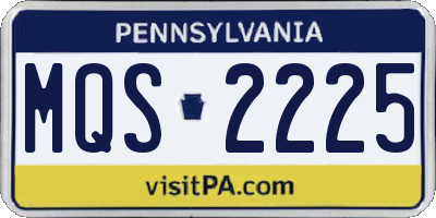 PA license plate MQS2225