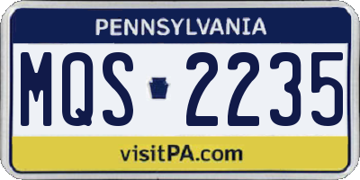PA license plate MQS2235