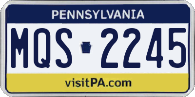 PA license plate MQS2245
