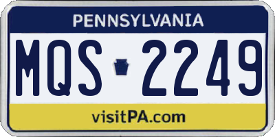 PA license plate MQS2249