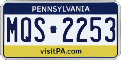 PA license plate MQS2253