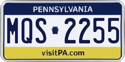 PA license plate MQS2255