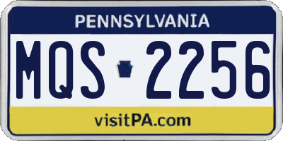 PA license plate MQS2256